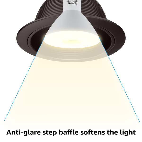 TORCHSTAR 6 Inch LED Recessed Light Baffle Trim, Full Metal, Oil Rubbed